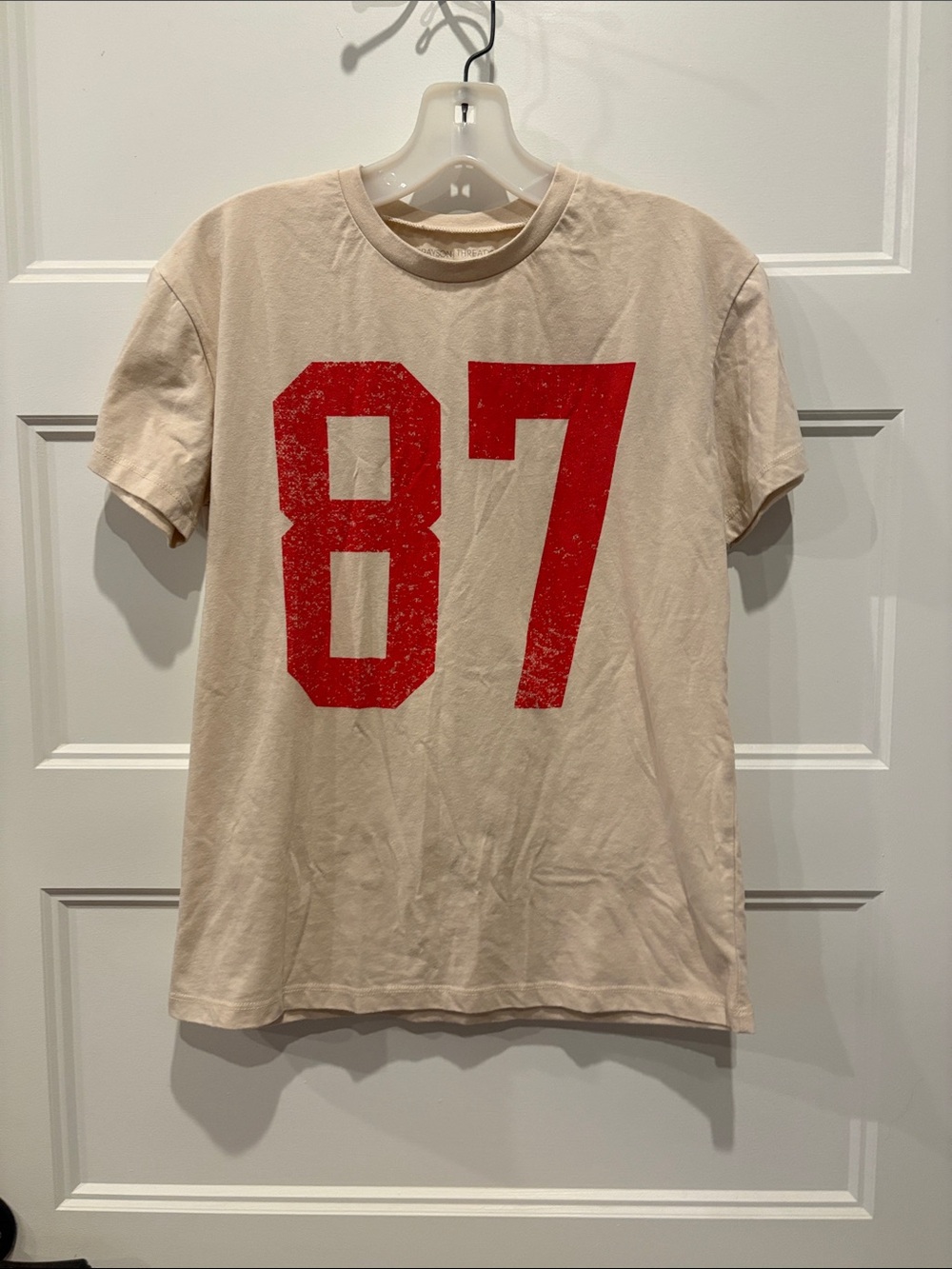 Grayson Threads Beige Tee with Red '87' Graphic